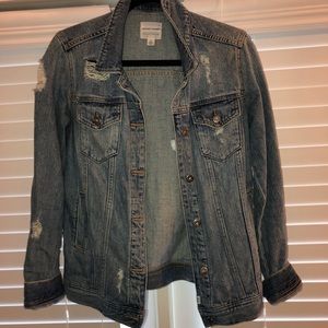 Distressed jean jacket